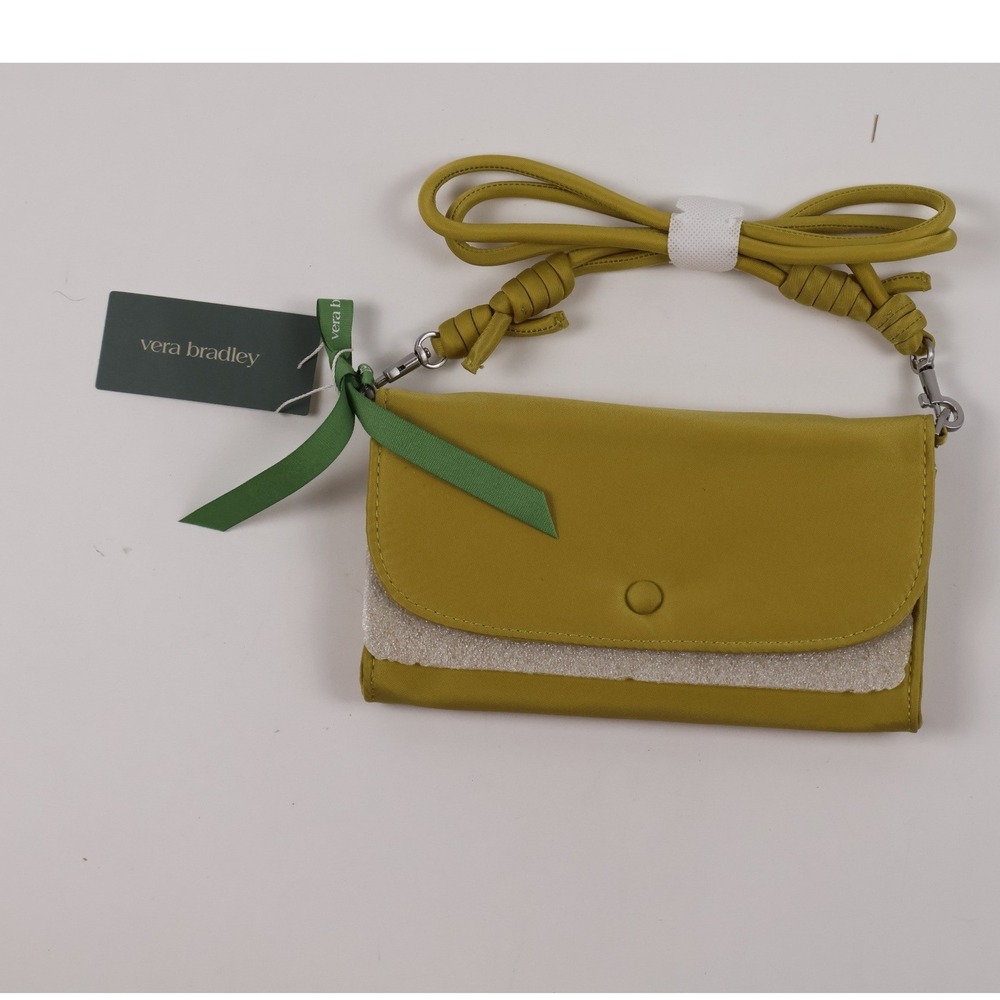 Vera Bradley Wildwood Wallet Crossbody Golden Olive Solid NWT 90